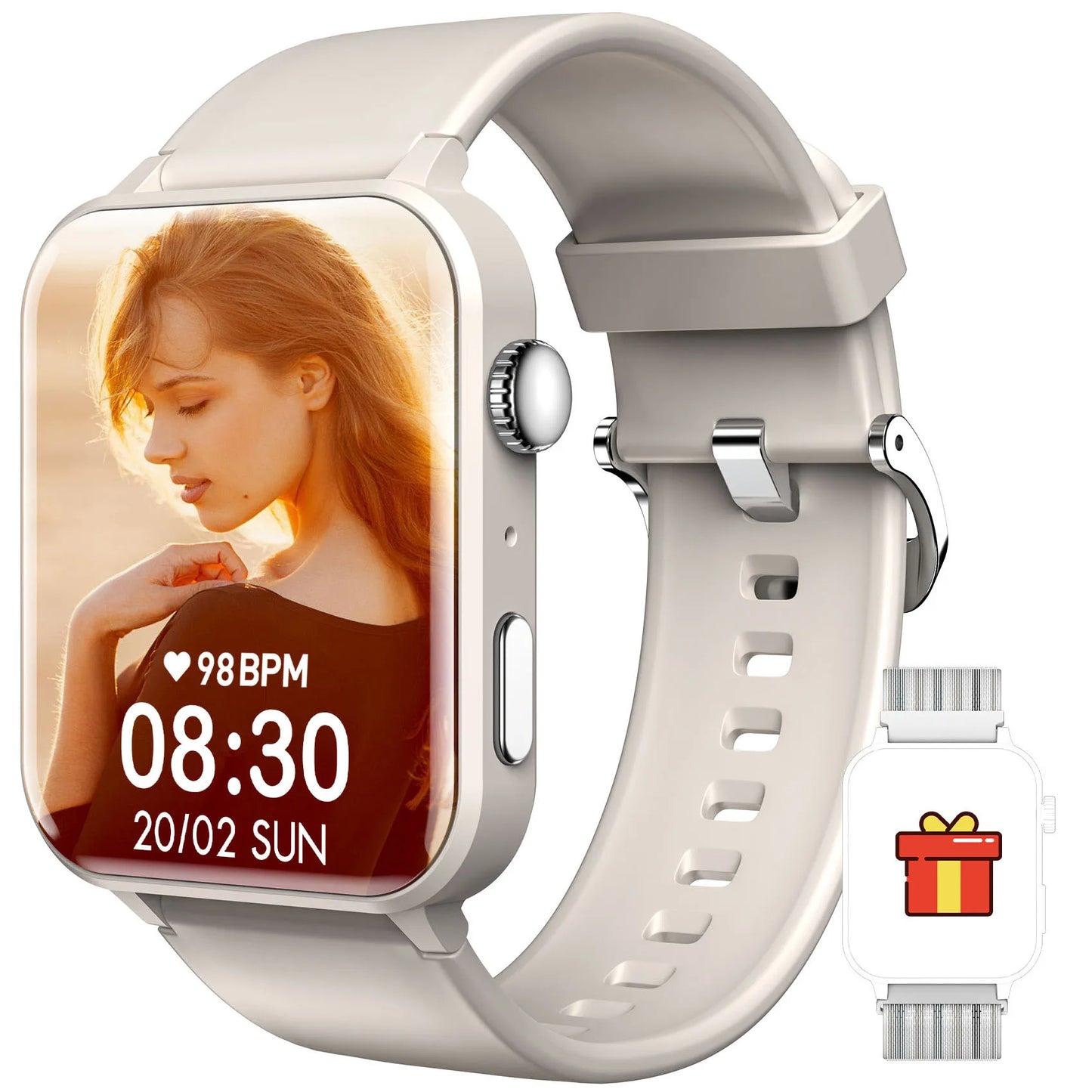 Blackview R30Pro Gray Smartwatch 1.85'' BT Call Waterproof Smart Watch Heart Rate SpO2 Monitor Man Woman Watches for Android IOS