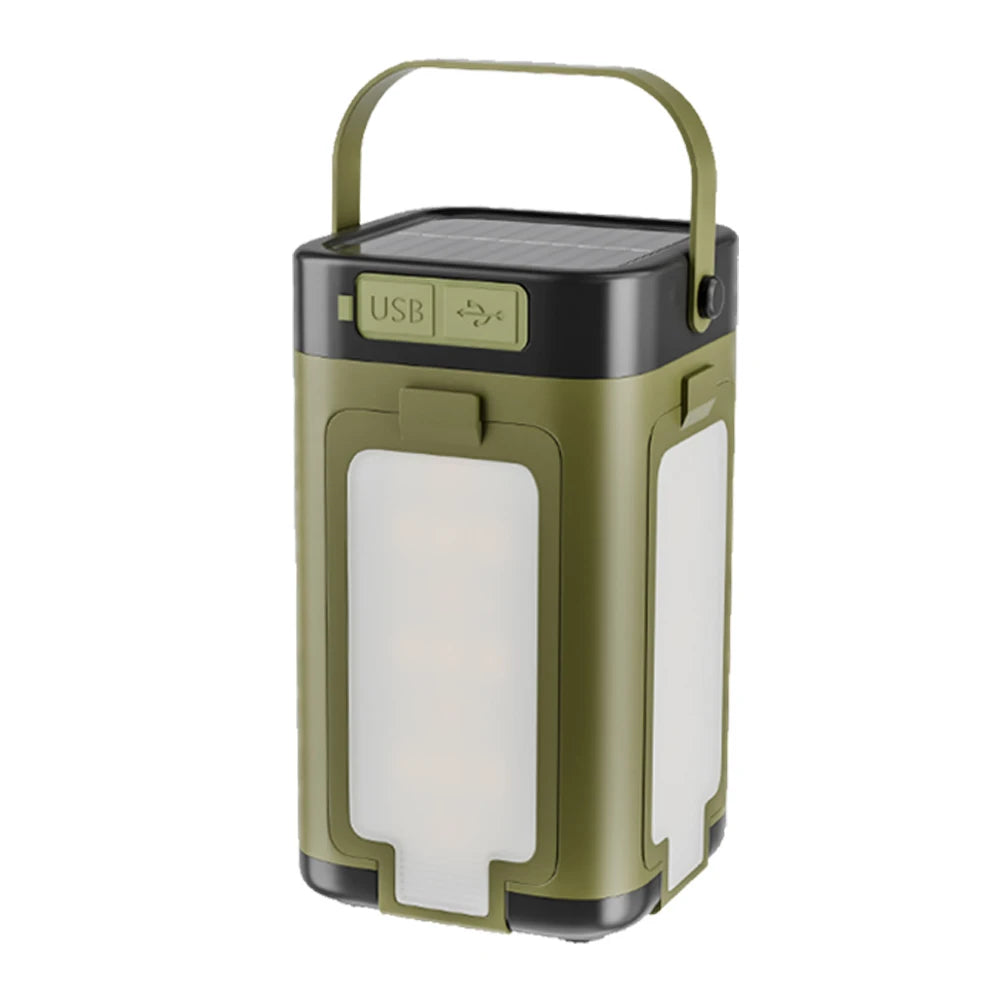 Foldable Camping Light Power Bank Rechargeable Lantern Solar Flashlight for Camping Hiking Fishing