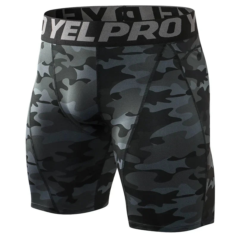 Men Fitness Compression Shorts Running Training Sport Shorts Tight Breathable Quick-drying Stretch Shorts Letter Belt Gym Shorts