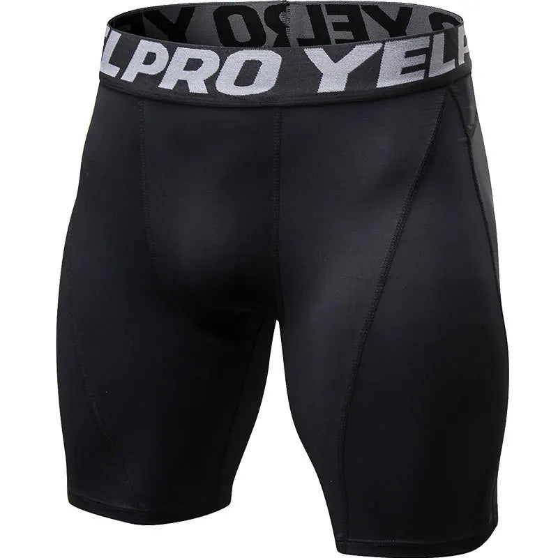 Men Fitness Compression Shorts Running Training Sport Shorts Tight Breathable Quick-drying Stretch Shorts Letter Belt Gym Shorts