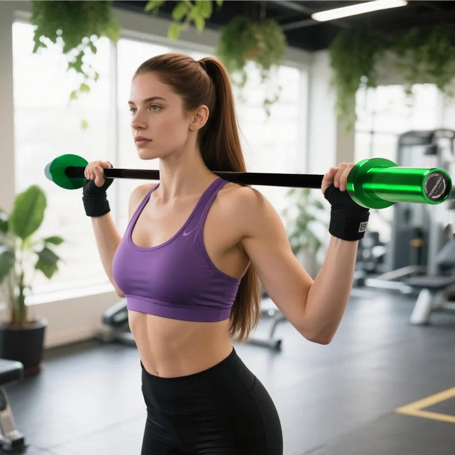 Barbell 5LB Mini Barbell Bar 4ft for Beginner Women and Weighted Bar Compatible with 2Inch Weight Plates, 70lbs capacity