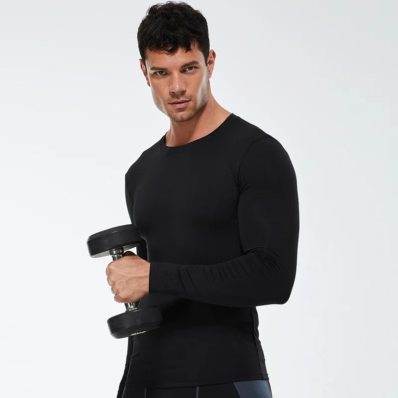 Men Compression Running T-Shirt Fitness Tight Long Sleeve Sport T-shirt