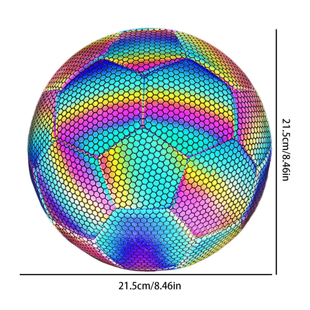 Reflective  Holographic Luminous Soccer (Foot)Ball Night Outdoor Standard Size 4/5 for Training
