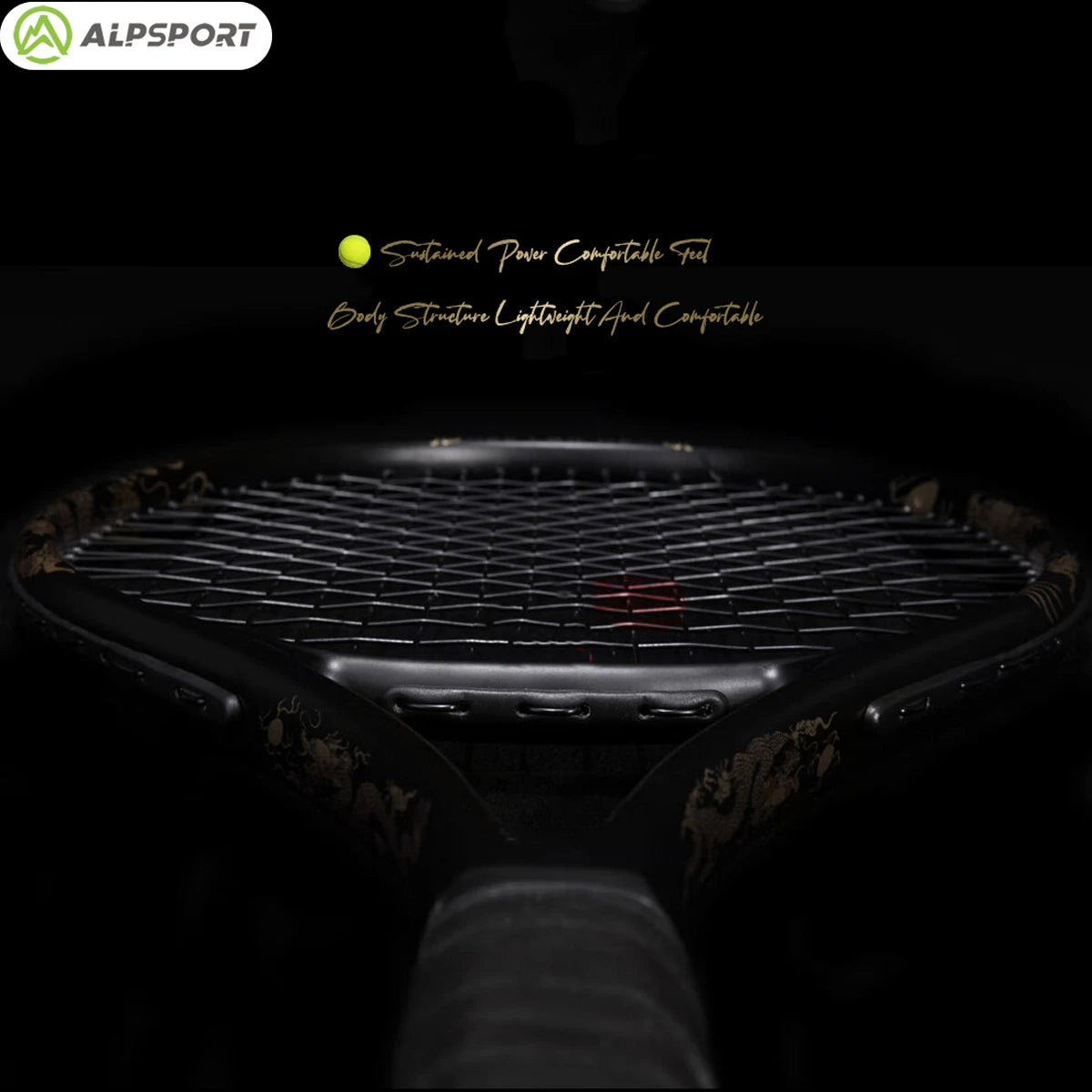 ALPSPORT JL 27-inch strong and durable 4 3/8-inch grip carbon fiber tennis racket