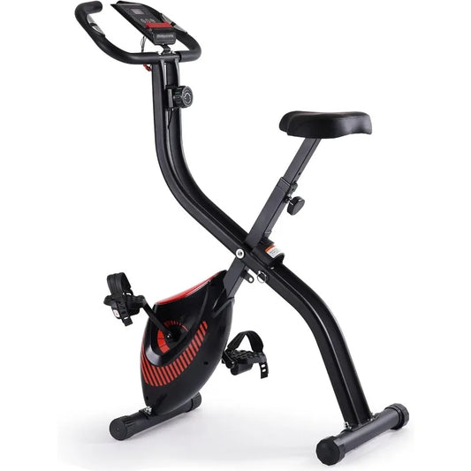 Exercise Bike 3 IN 1 Stationary Bike Folding with 8-Level Adjustable Resistance Comfortable Seat Cushion LCD