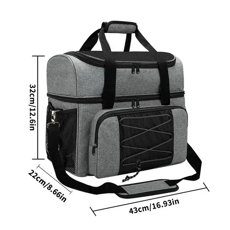 Bowling Ball Bag/ Tote, 2 Balls With Padded Compartments Extra Space For A Single Pair Of Shoes