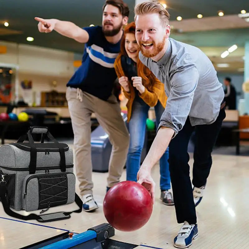 Bowling Ball Bag/ Tote, 2 Balls With Padded Compartments Extra Space For A Single Pair Of Shoes