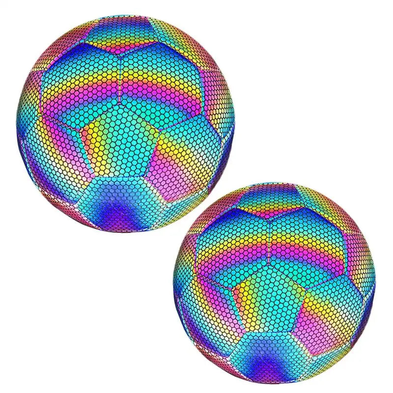 Reflective  Holographic Luminous Soccer (Foot)Ball Night Outdoor Standard Size 4/5 for Training