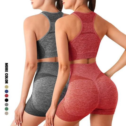 Yoga Set Gym Shorts Women Sport Bras Workout Tops  Seamless Yoga Sets