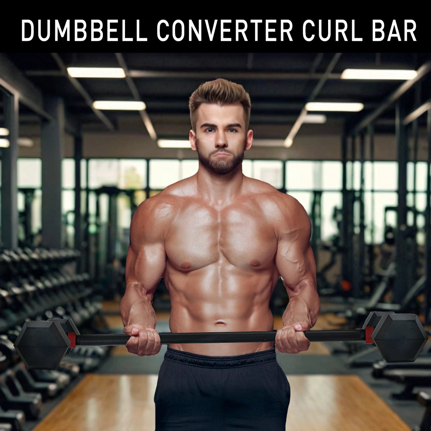 Adjustable Dumbbell Converter to Barbell Set and Kettlebell for Home Fitness Adjustable Up to 200lb Capacity Weight Barbell