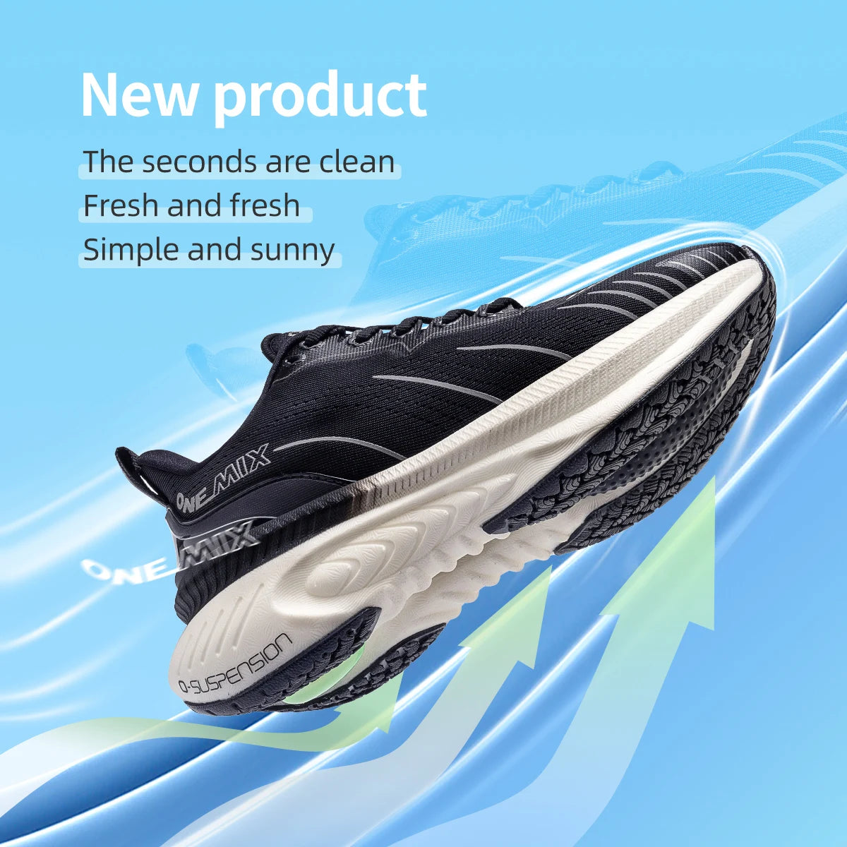 ONEMIX New Cushioning Running Shoes For Men Women  Suitable Heavy Runners Lace Up Non-slip Color :Black Violet
