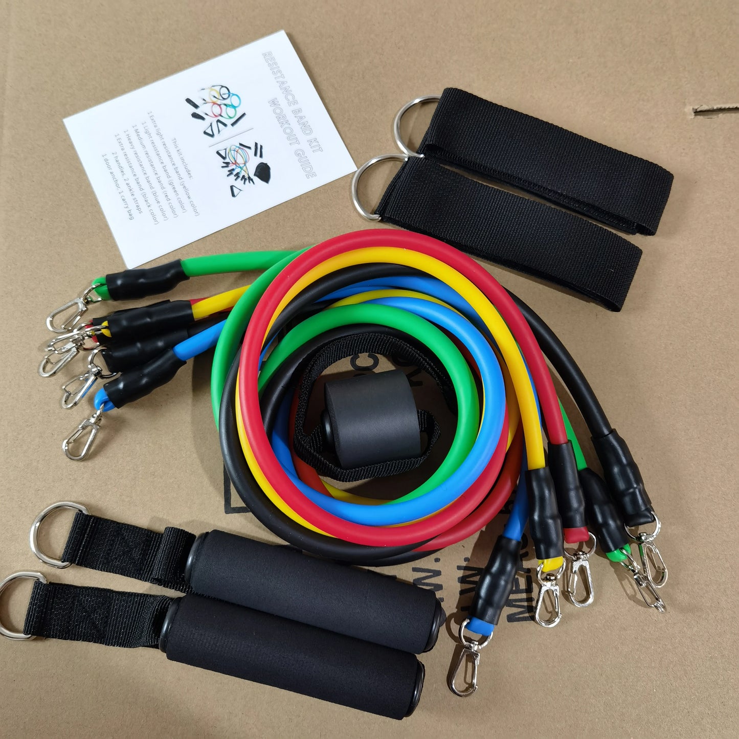 11 Pieces/Set Crossfit Latex Resistance Band Training Exercise Tube Yoga Rope Pull Elastic Rubber Expander  Belt