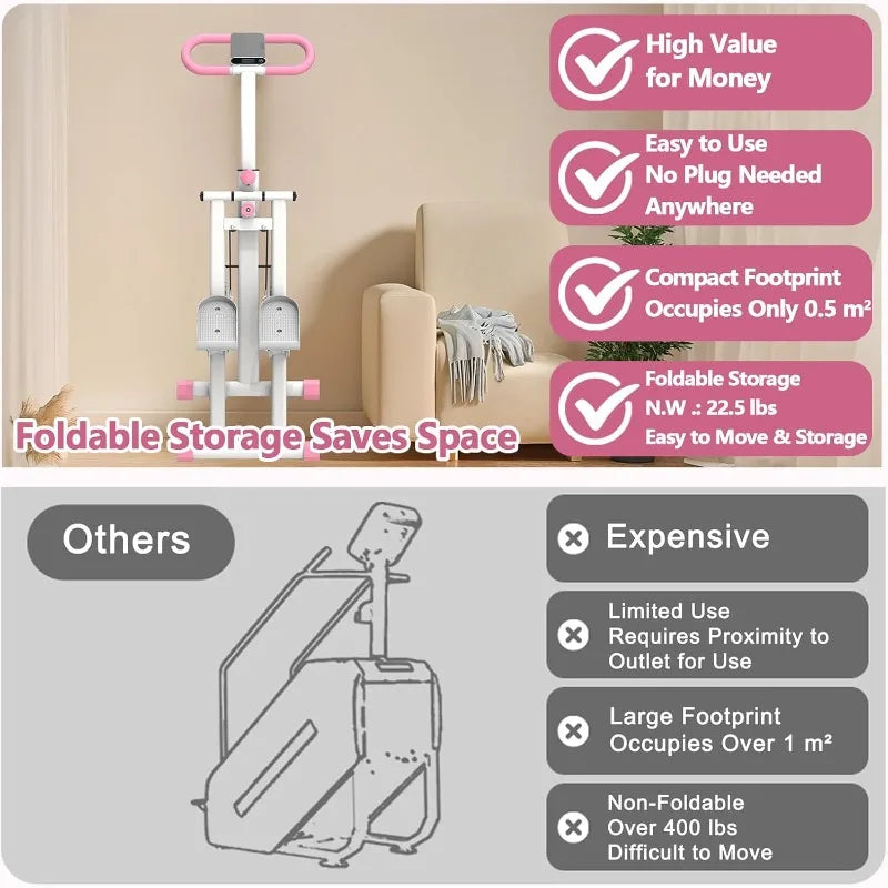 Stair Stepper for Home - Vertical Climber Workout Machine with Stable Frame, Adjustable Handlebar